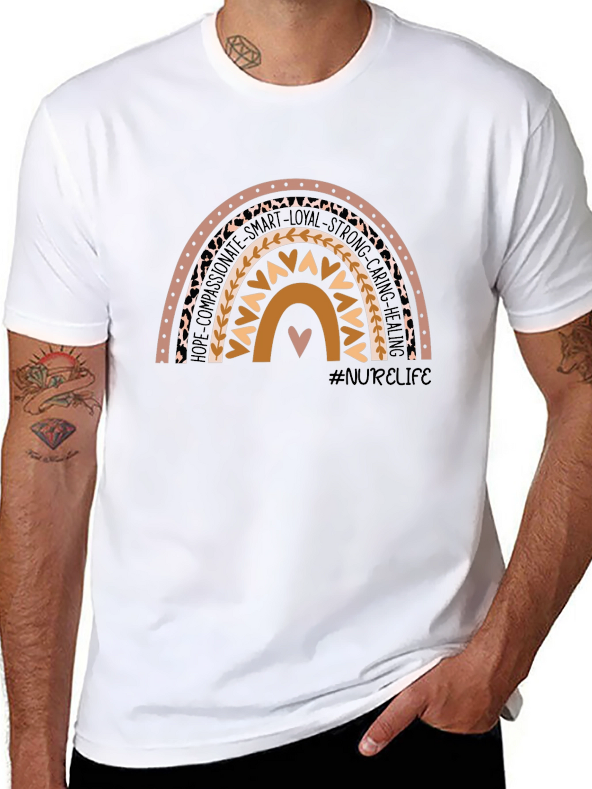 Nurse Life Rainbow Graphic T-Shirt
