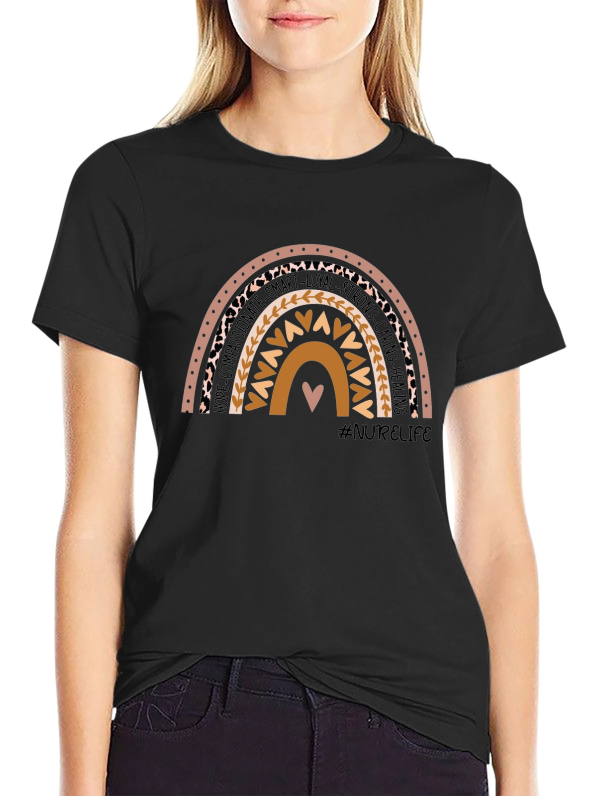 Nurse Life Rainbow Graphic T-Shirt