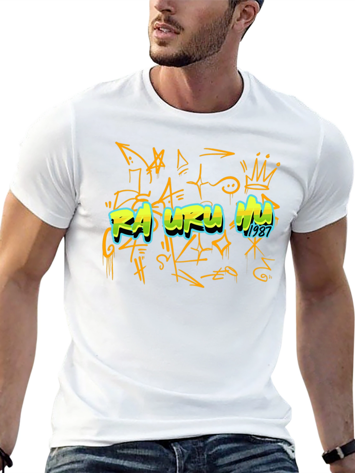 Graffiti Art Black T-Shirt - Rasuru Hu 1987