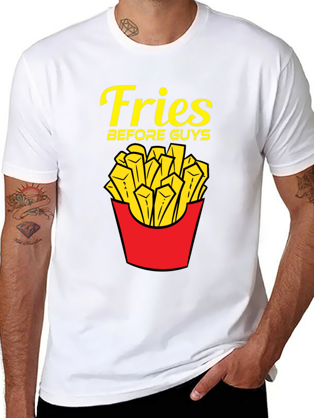 Fries Before Guys T-Shirt - Funny Foodie Tee