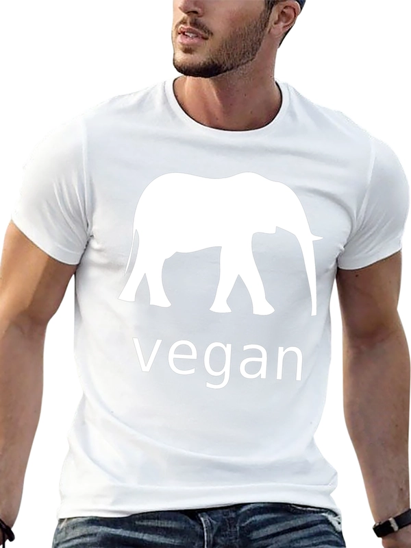 Vegan Elephant Graphic Black T-Shirt