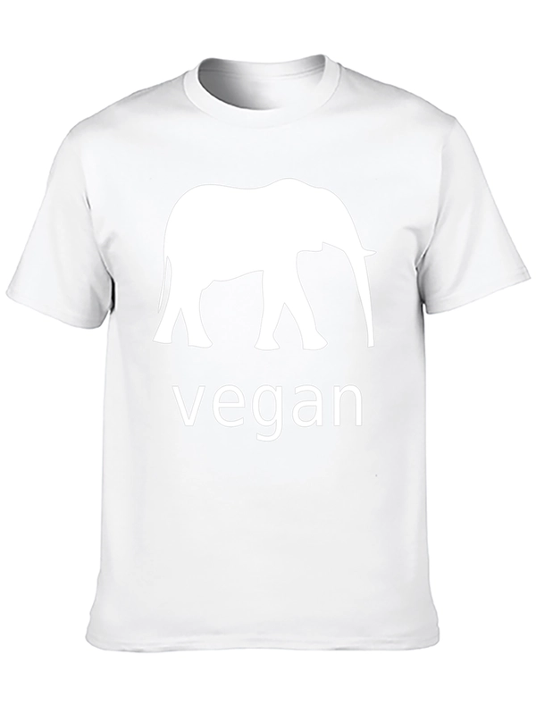 Vegan Elephant Graphic Black T-Shirt