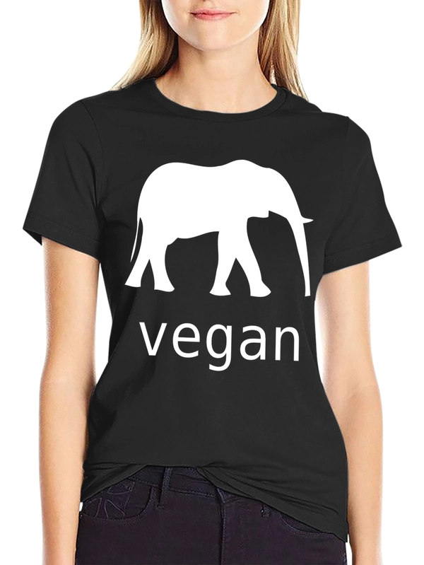Vegan Elephant Graphic Black T-Shirt