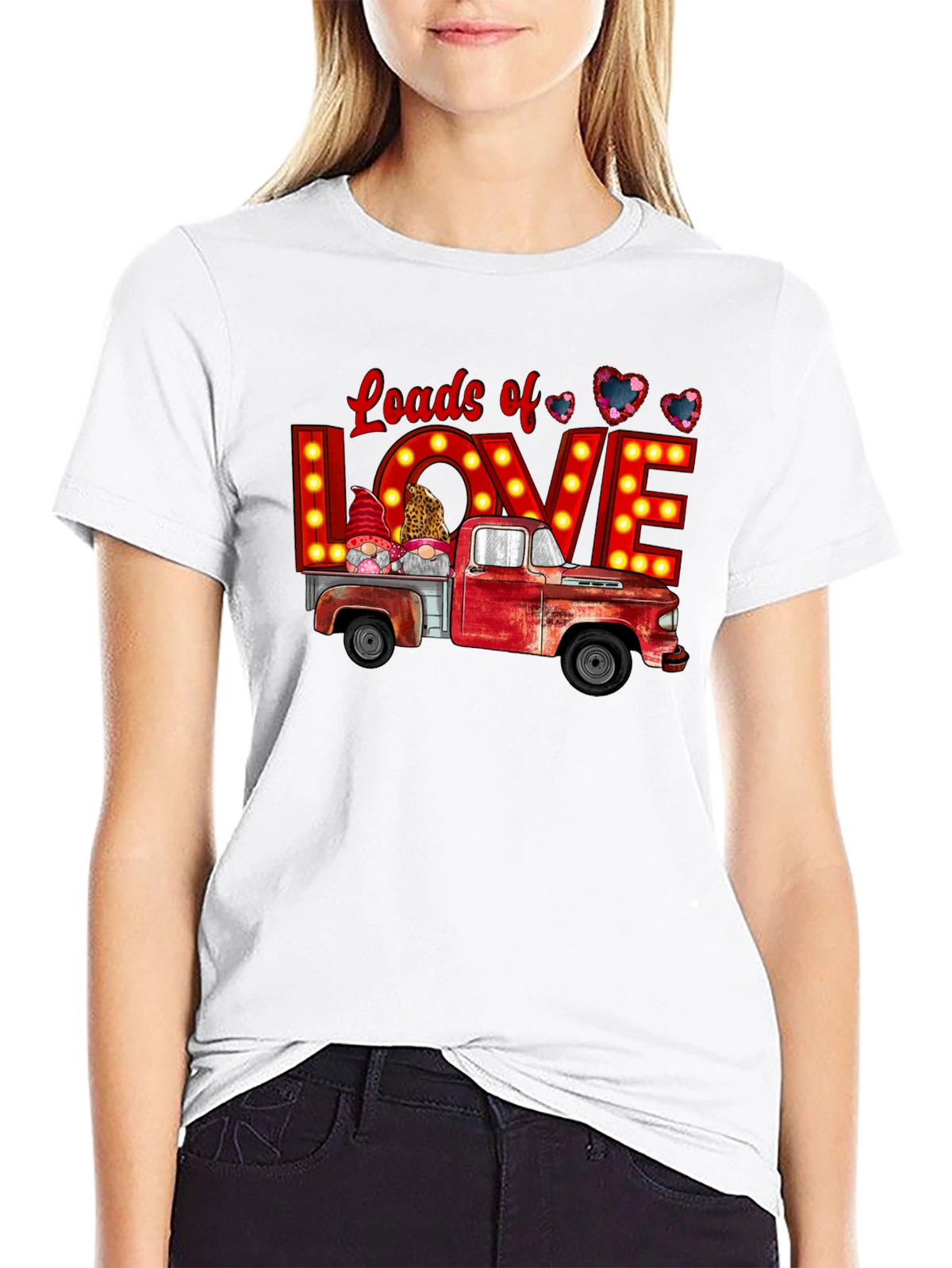 Loads of Love Valentines Truck Graphic Tee