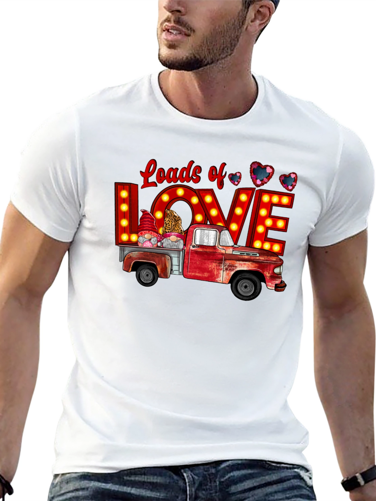 Loads of Love Valentines Truck Graphic Tee