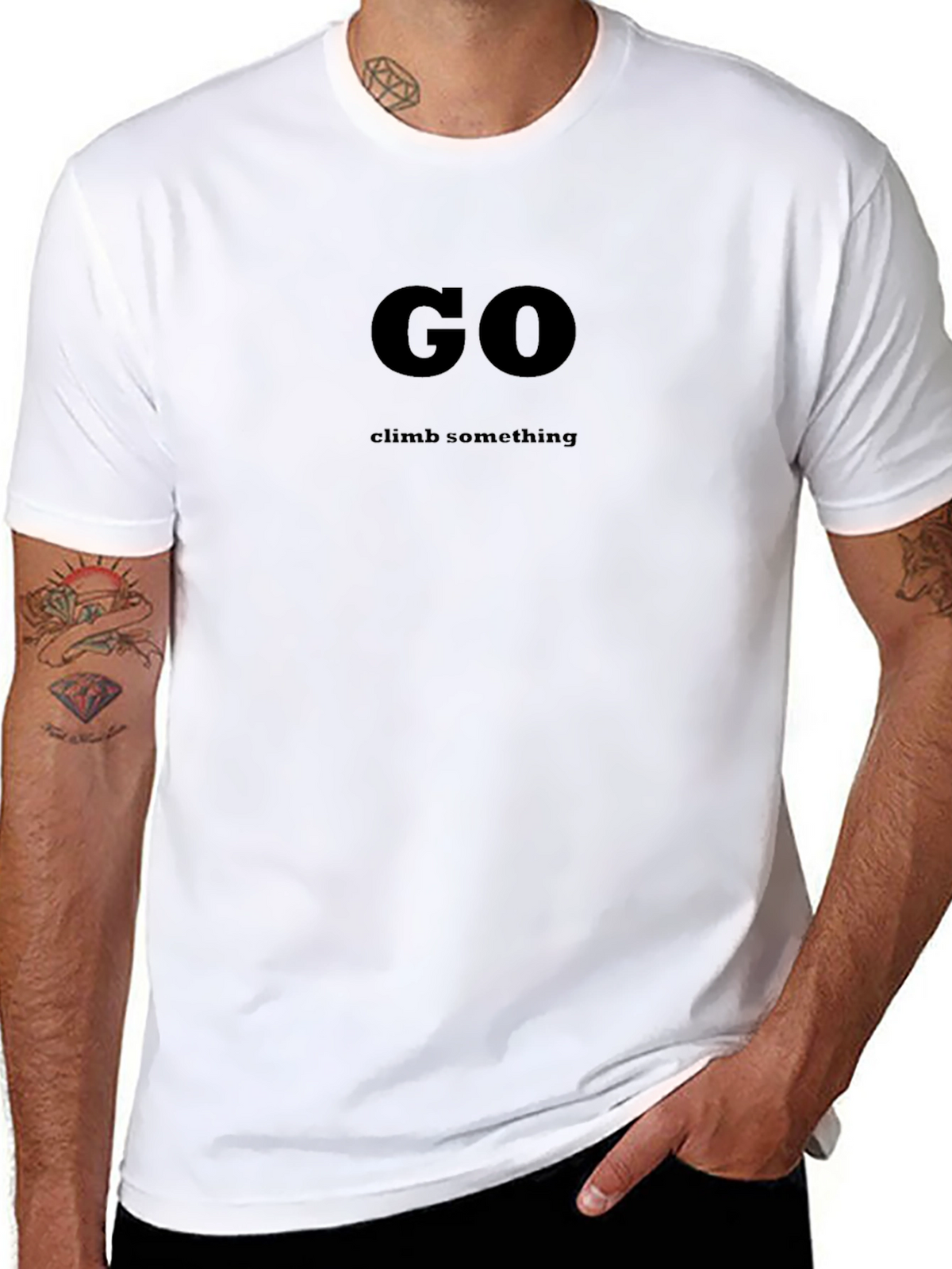 Go Climb Something Black Graphic T-Shirt