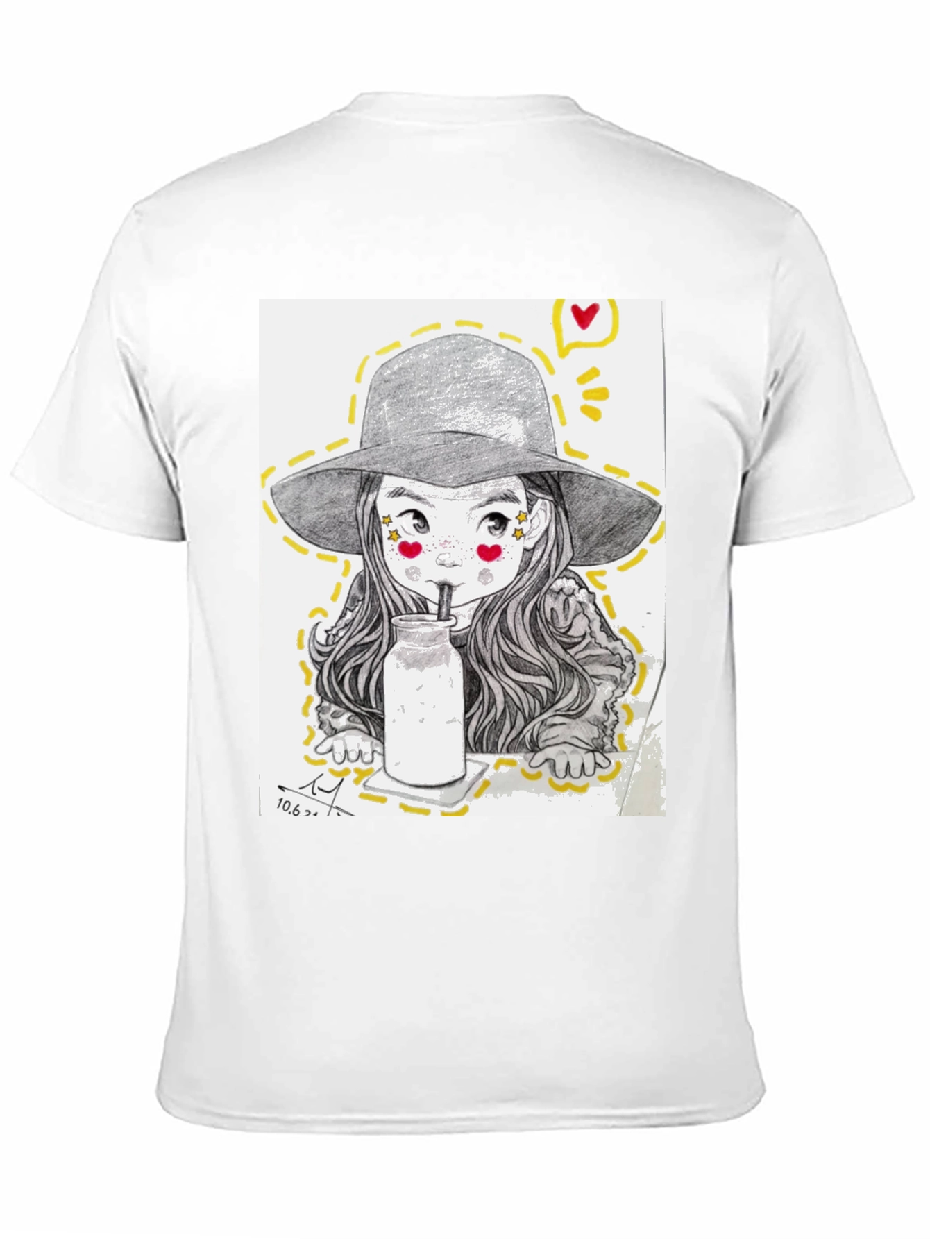 Charming Sketch Style Graphic Tee
