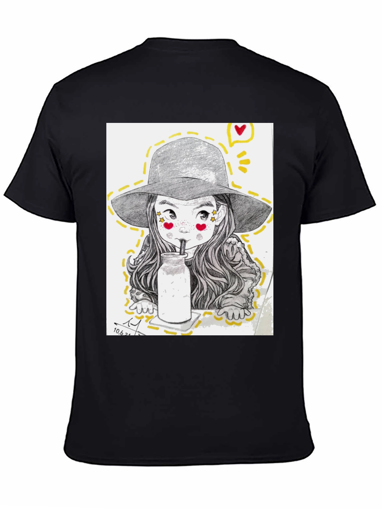 Charming Sketch Style Graphic Tee