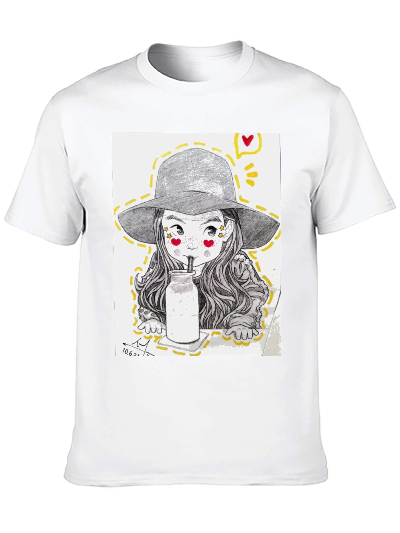 Charming Sketch Style Graphic Tee