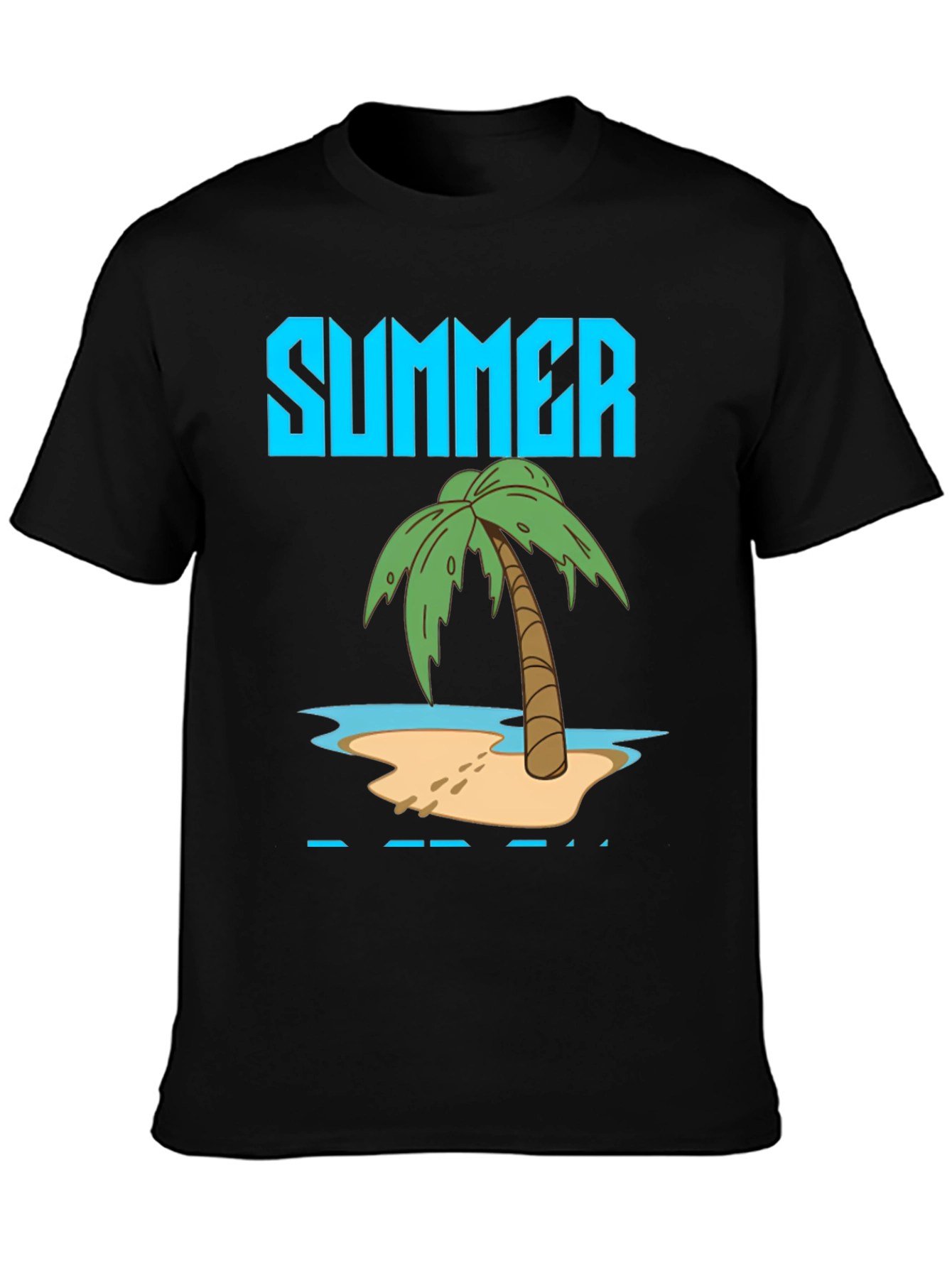 Summer Beach T-Shirt Black Cotton