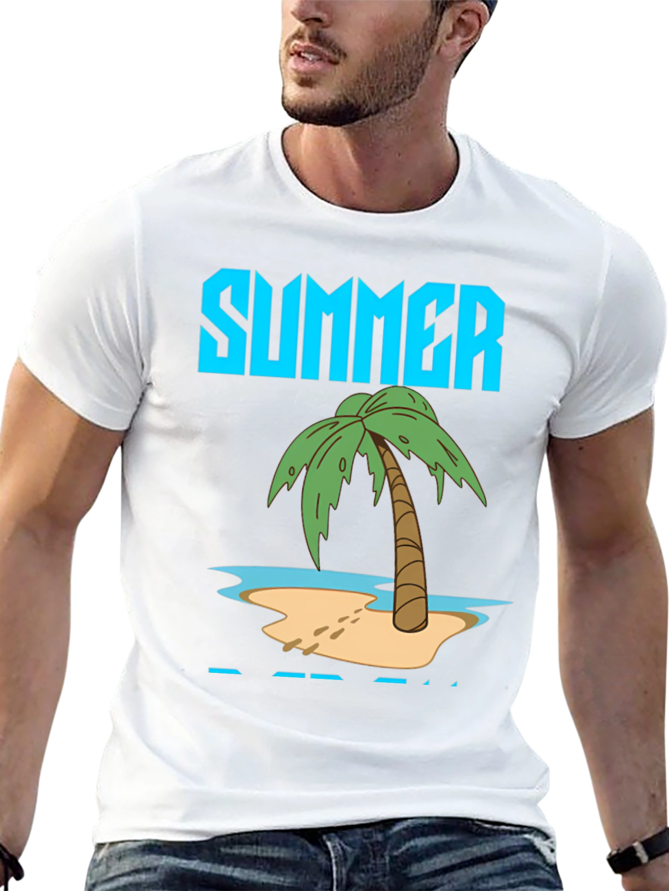 Summer Beach T-Shirt Black Cotton