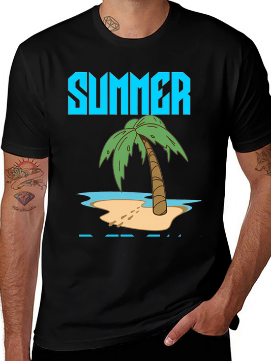 Summer Beach T-Shirt Black Cotton