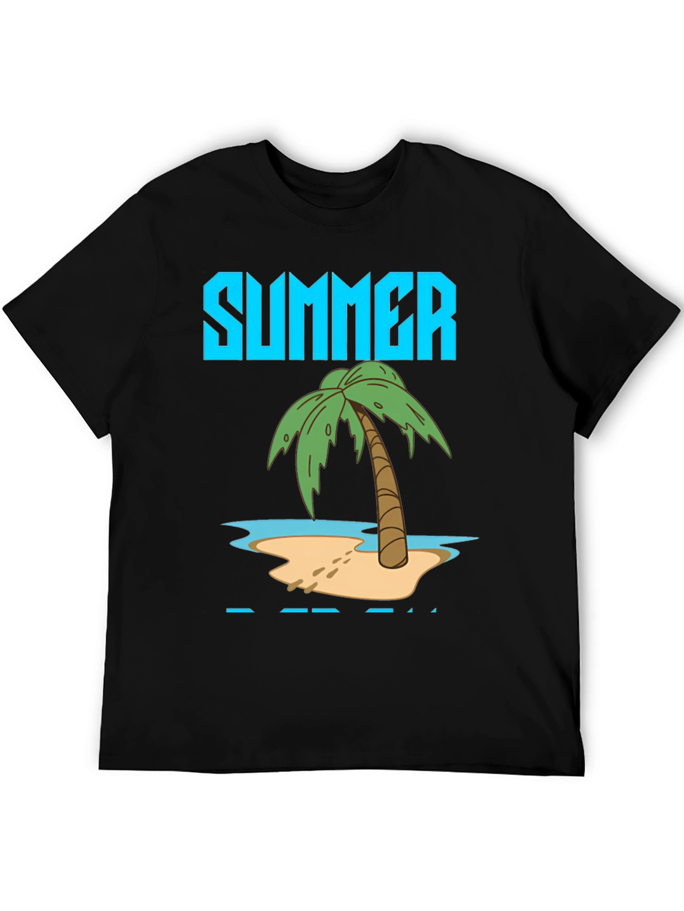 Summer Beach T-Shirt Black Cotton