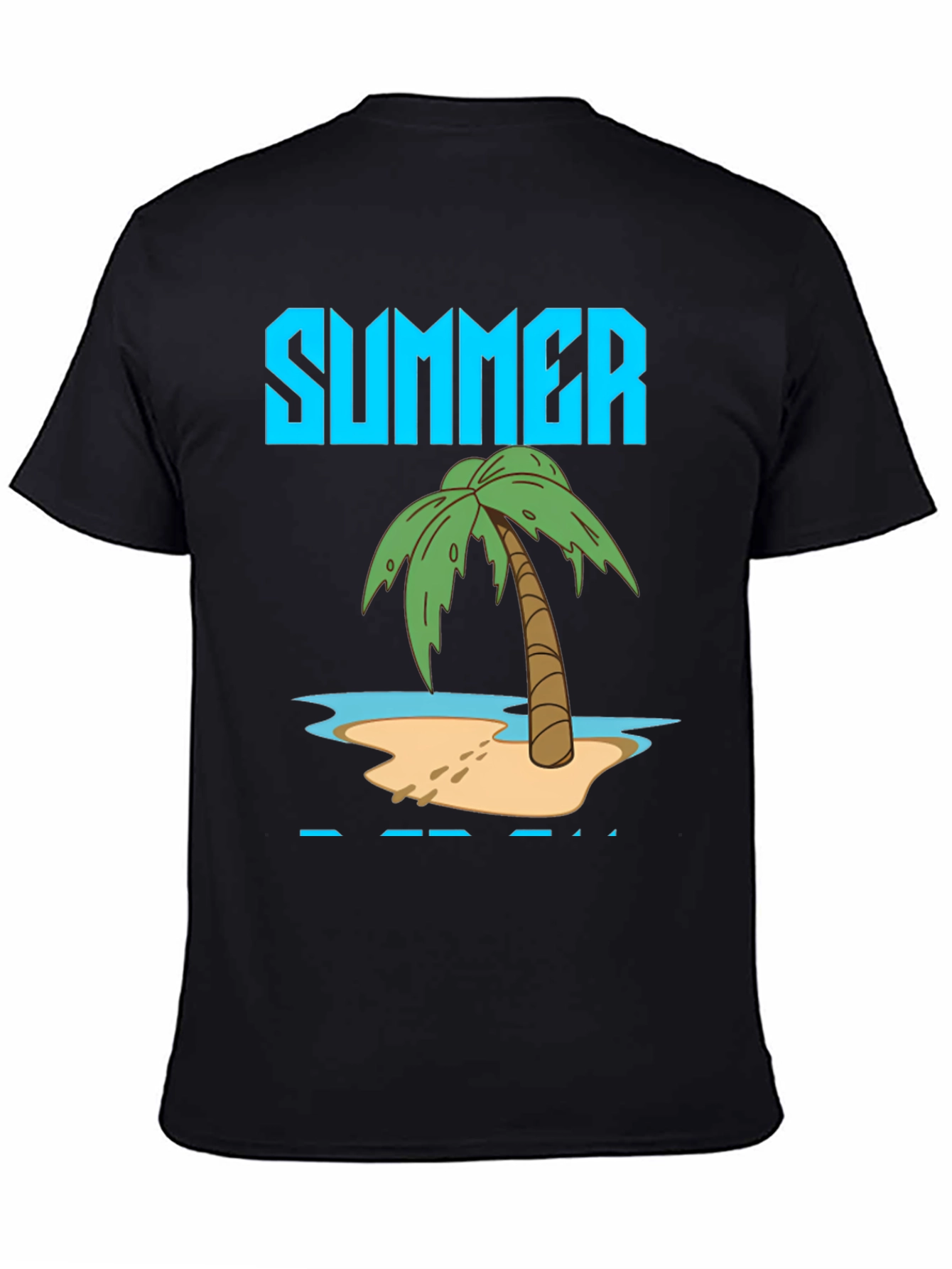 Summer Beach T-Shirt Black Cotton