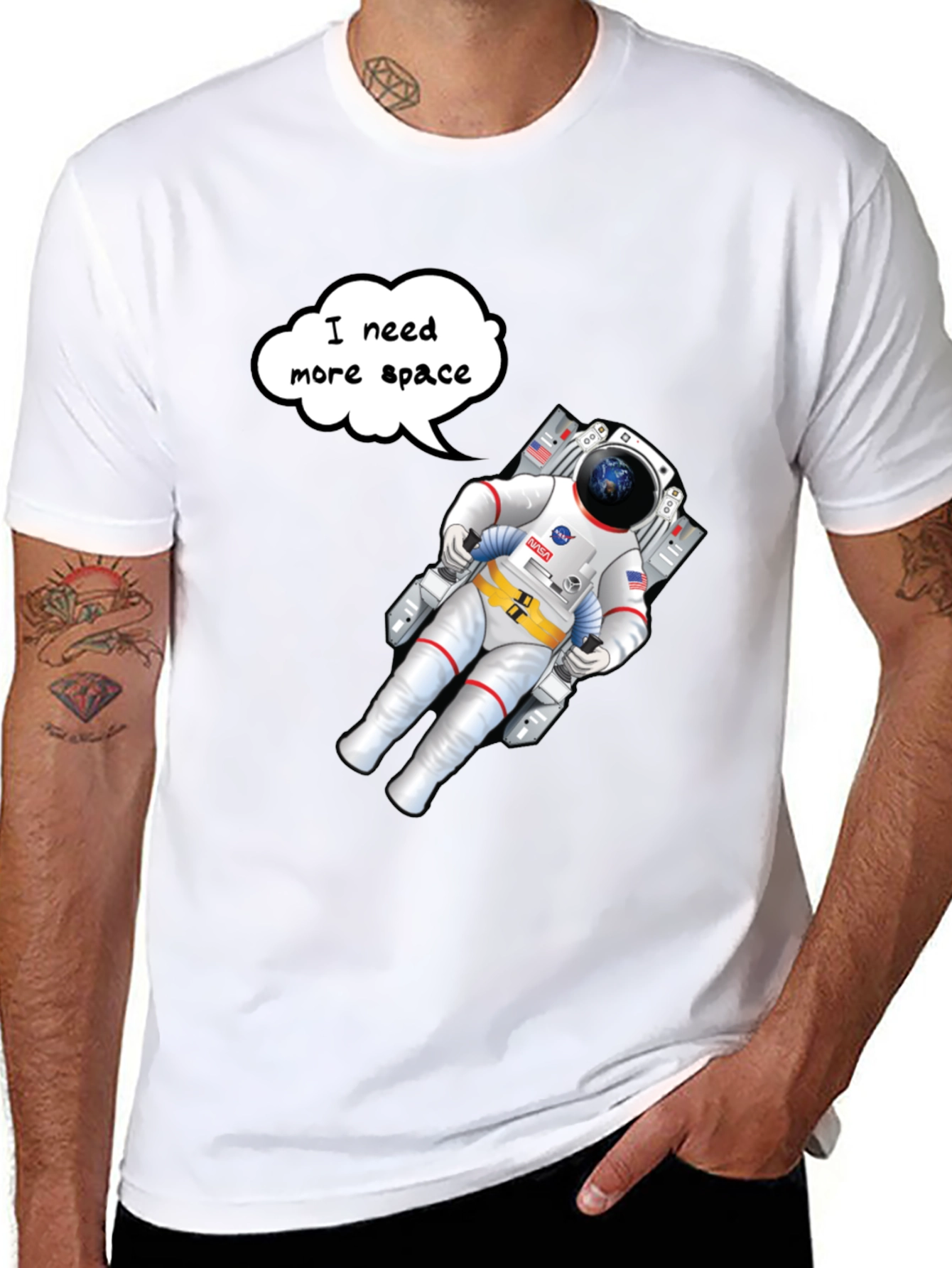 Cosmic Comfort Tee: Astronaut Graphic T-Shirt