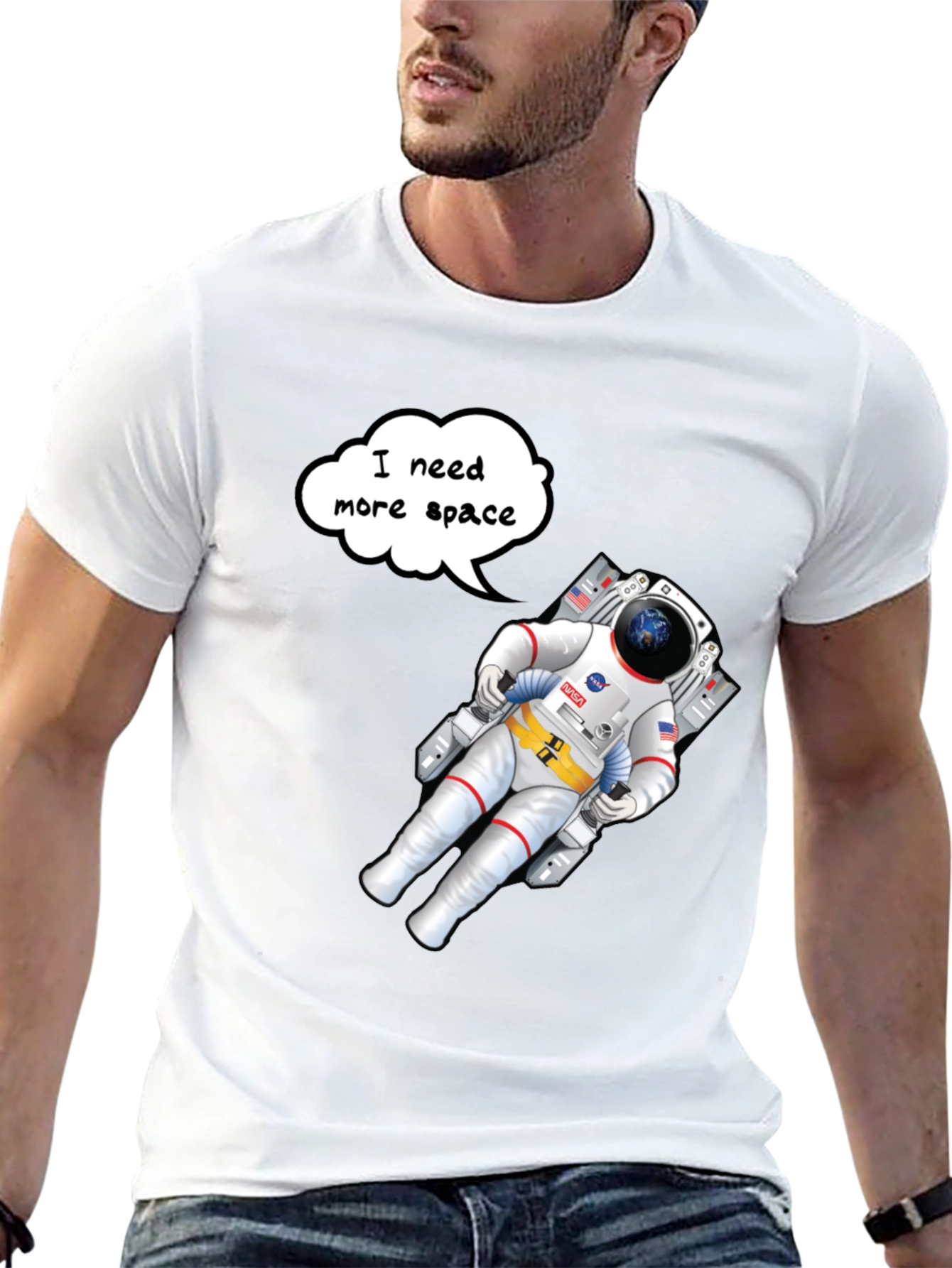 Cosmic Comfort Tee: Astronaut Graphic T-Shirt