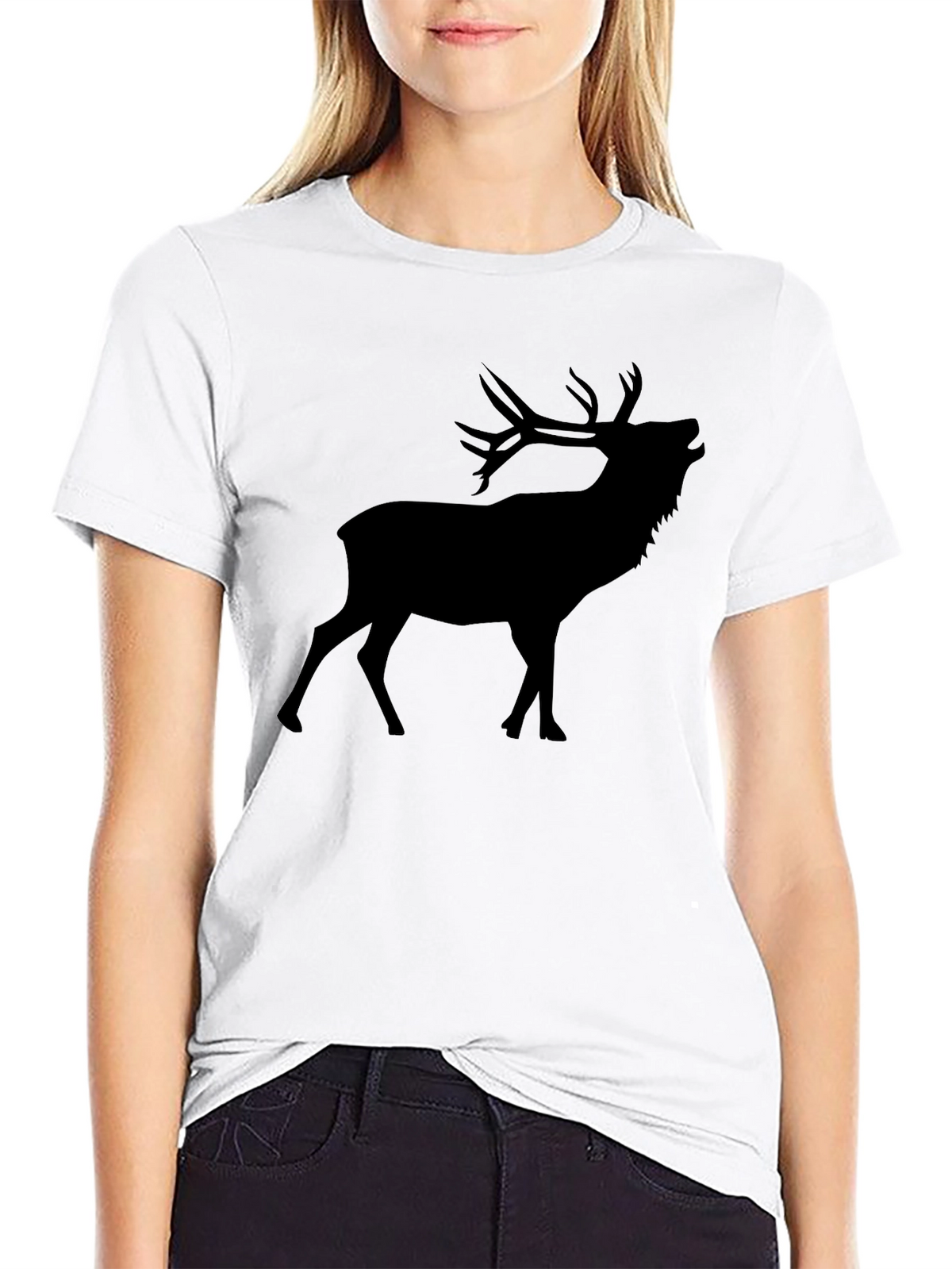 Black Deer Silhouette Graphic Tee