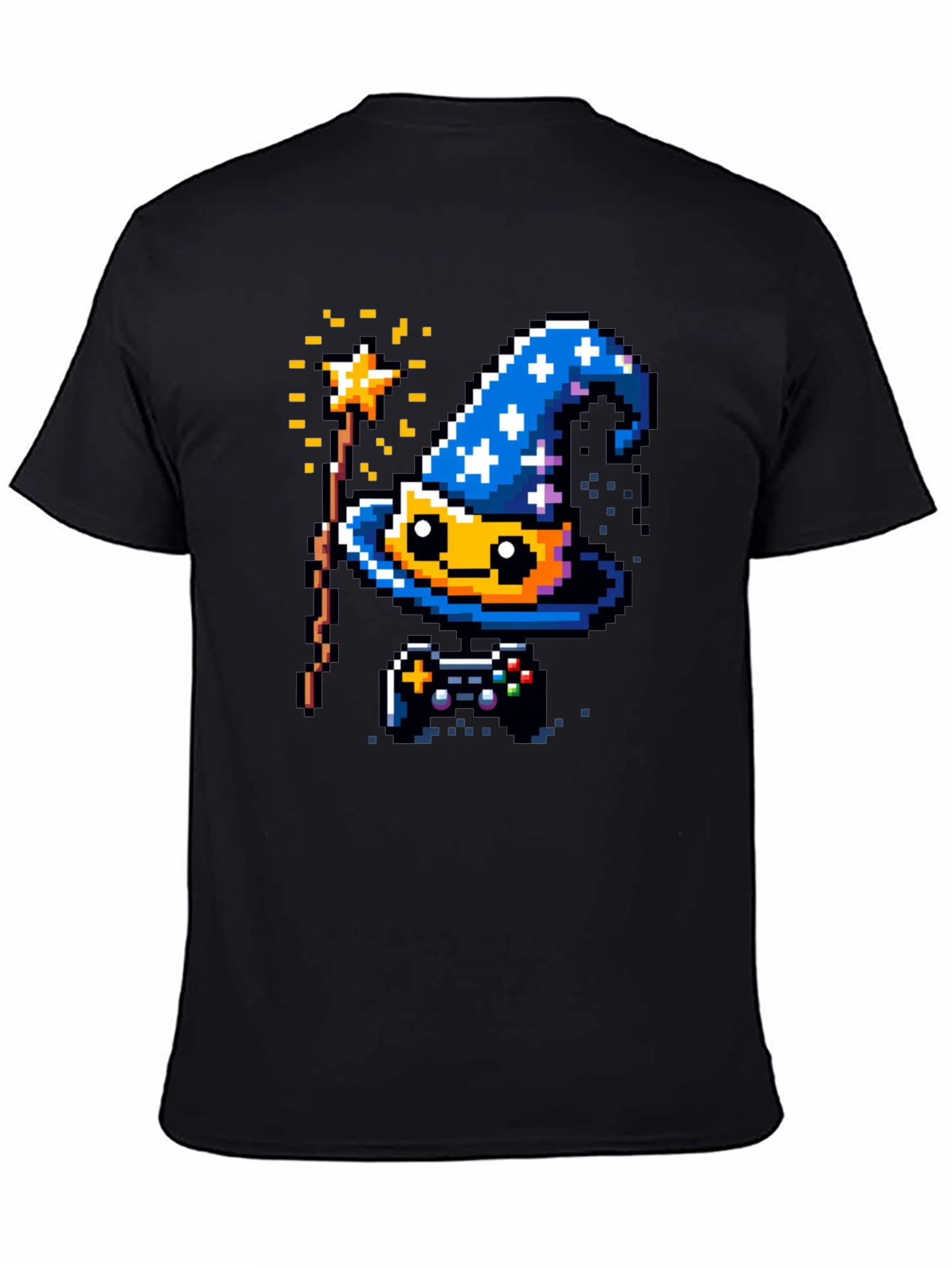 Pixel Wizard Gamer T-Shirt - Retro Style
