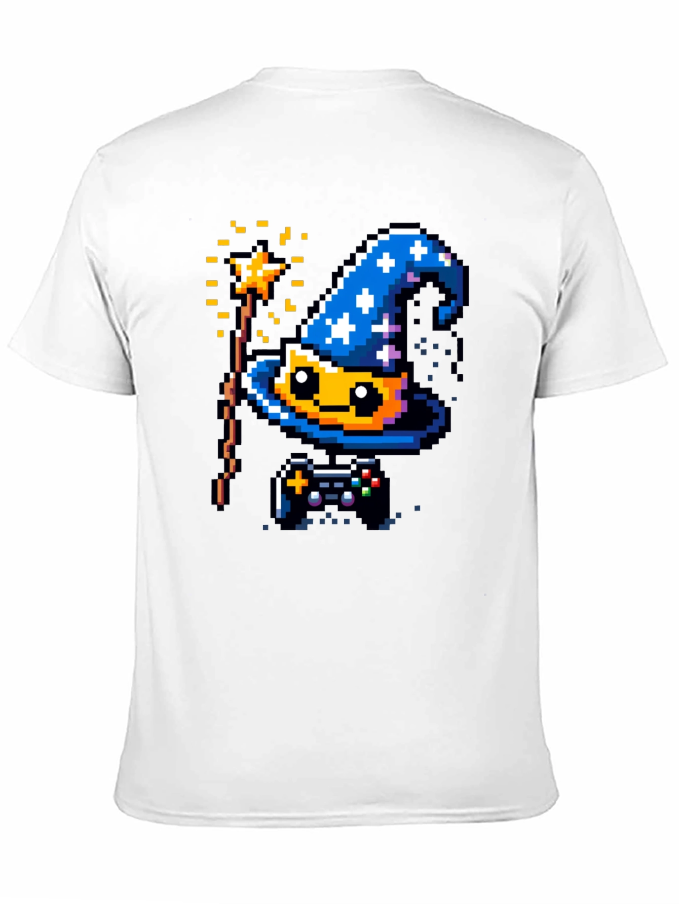 Pixel Wizard Gamer T-Shirt - Retro Style