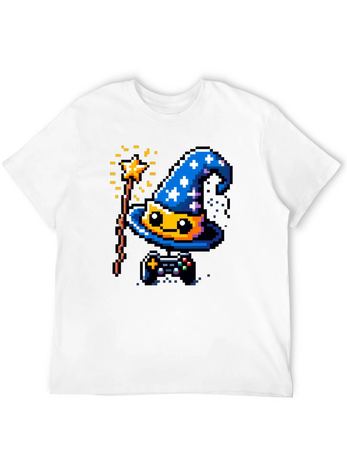 Pixel Wizard Gamer T-Shirt - Retro Style