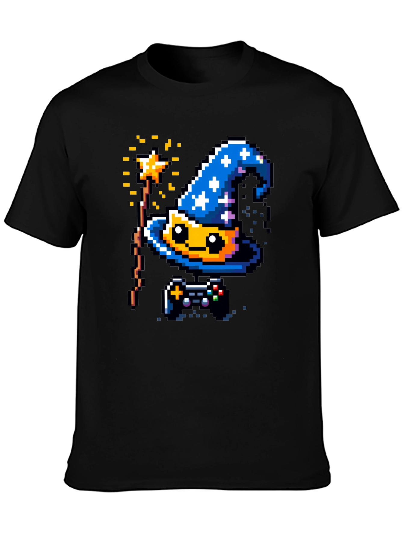 Pixel Wizard Gamer T-Shirt - Retro Style