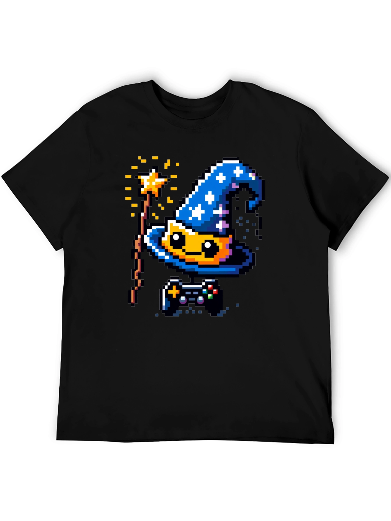 Pixel Wizard Gamer T-Shirt - Retro Style