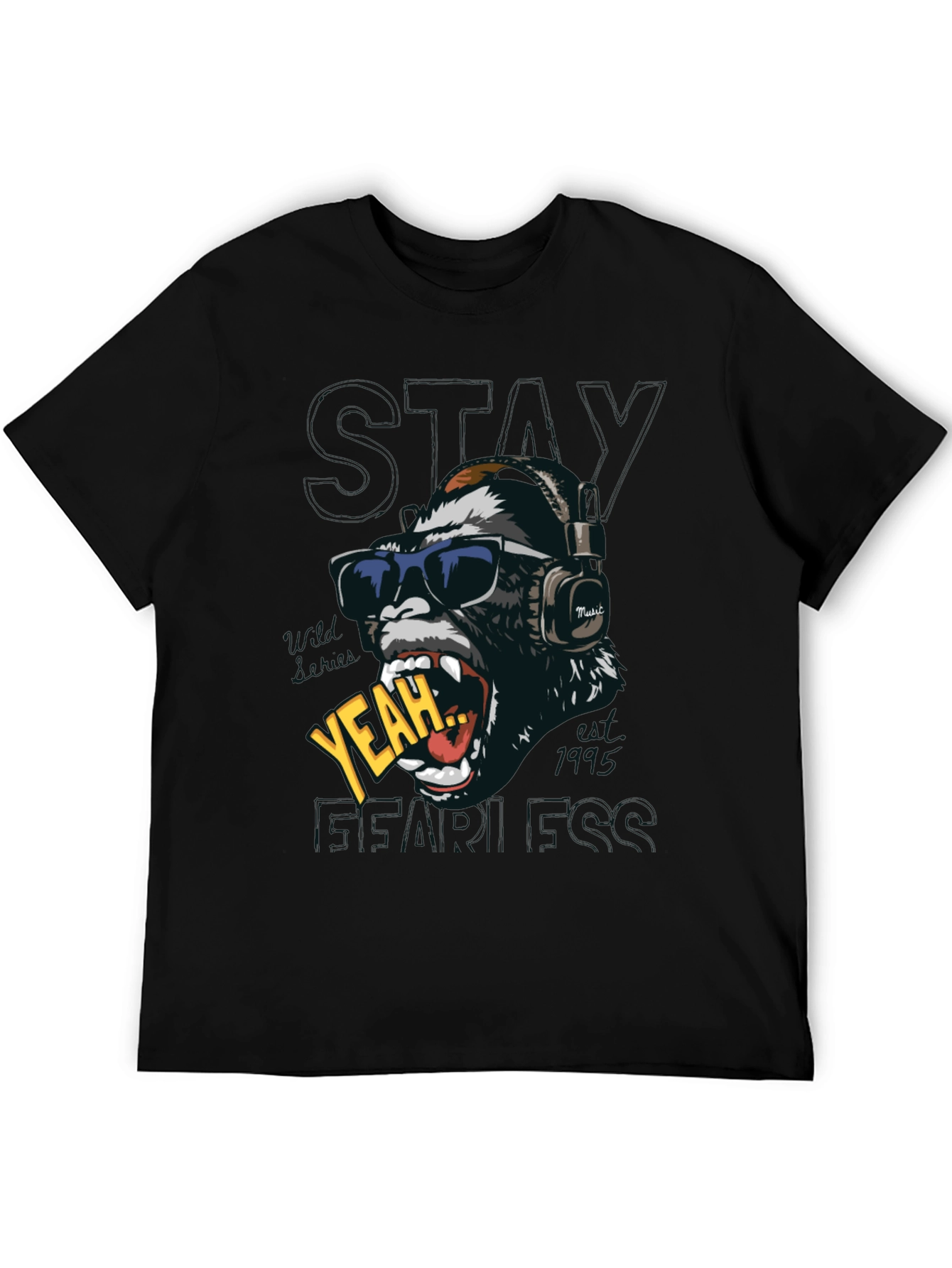 Cool Gorilla Graphic Print T-Shirt