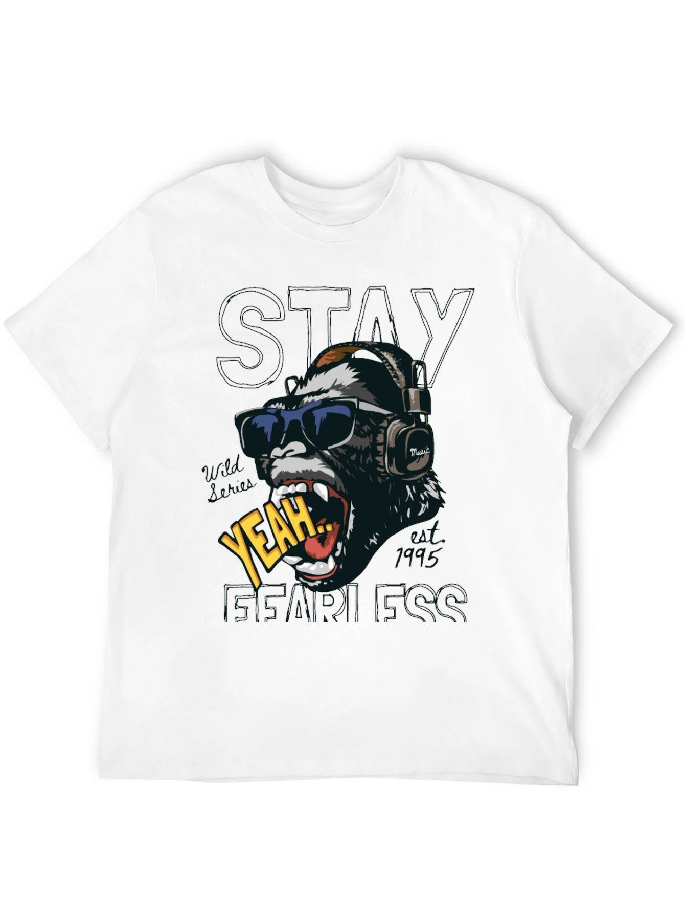 Cool Gorilla Graphic Print T-Shirt