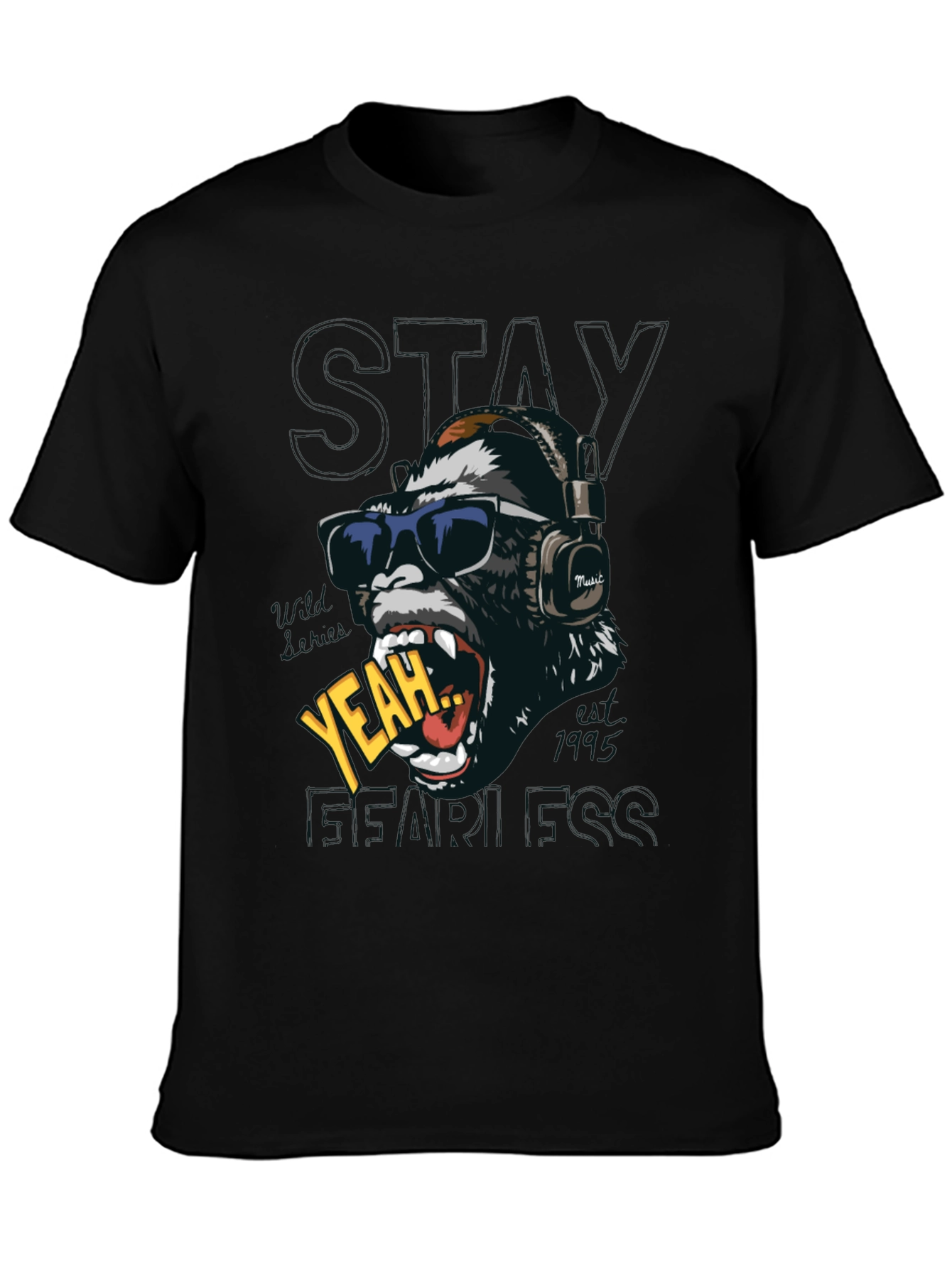 Cool Gorilla Graphic Print T-Shirt