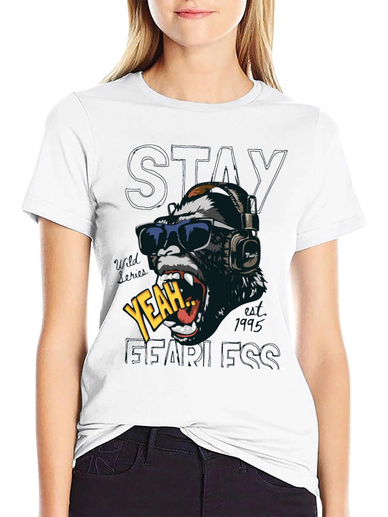 Cool Gorilla Graphic Print T-Shirt