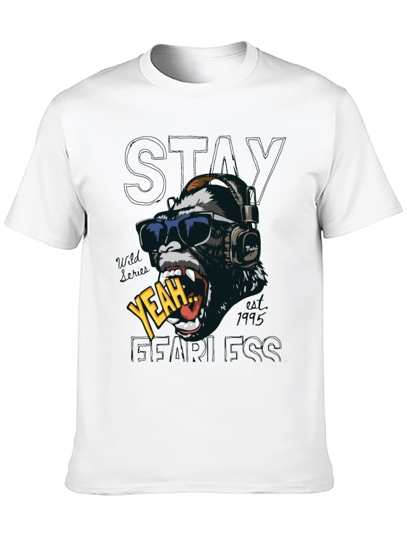 Cool Gorilla Graphic Print T-Shirt