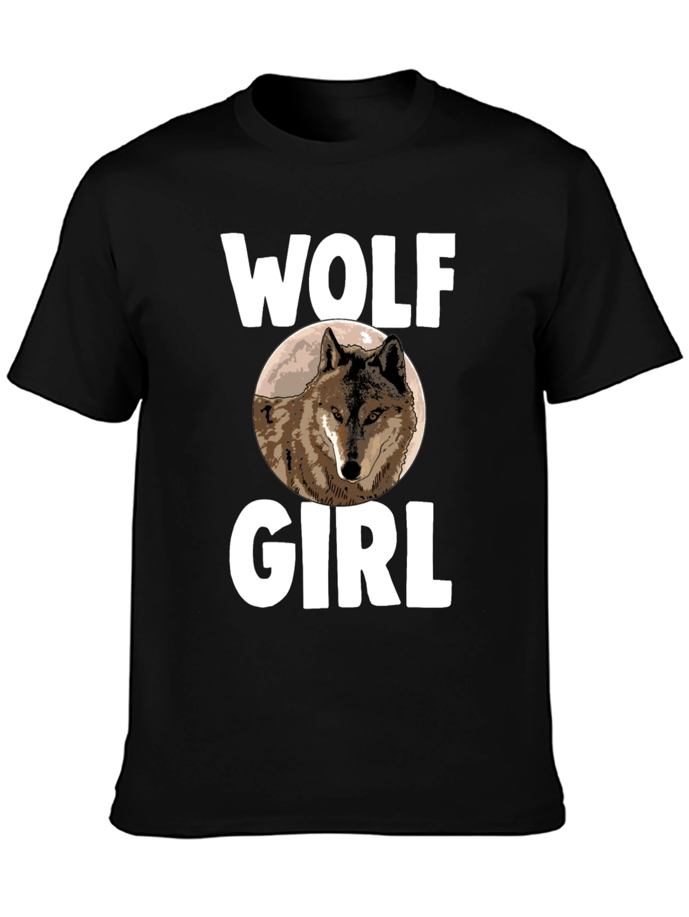 Wolf Girl T-Shirt - Novelty Animal Graphic Tee