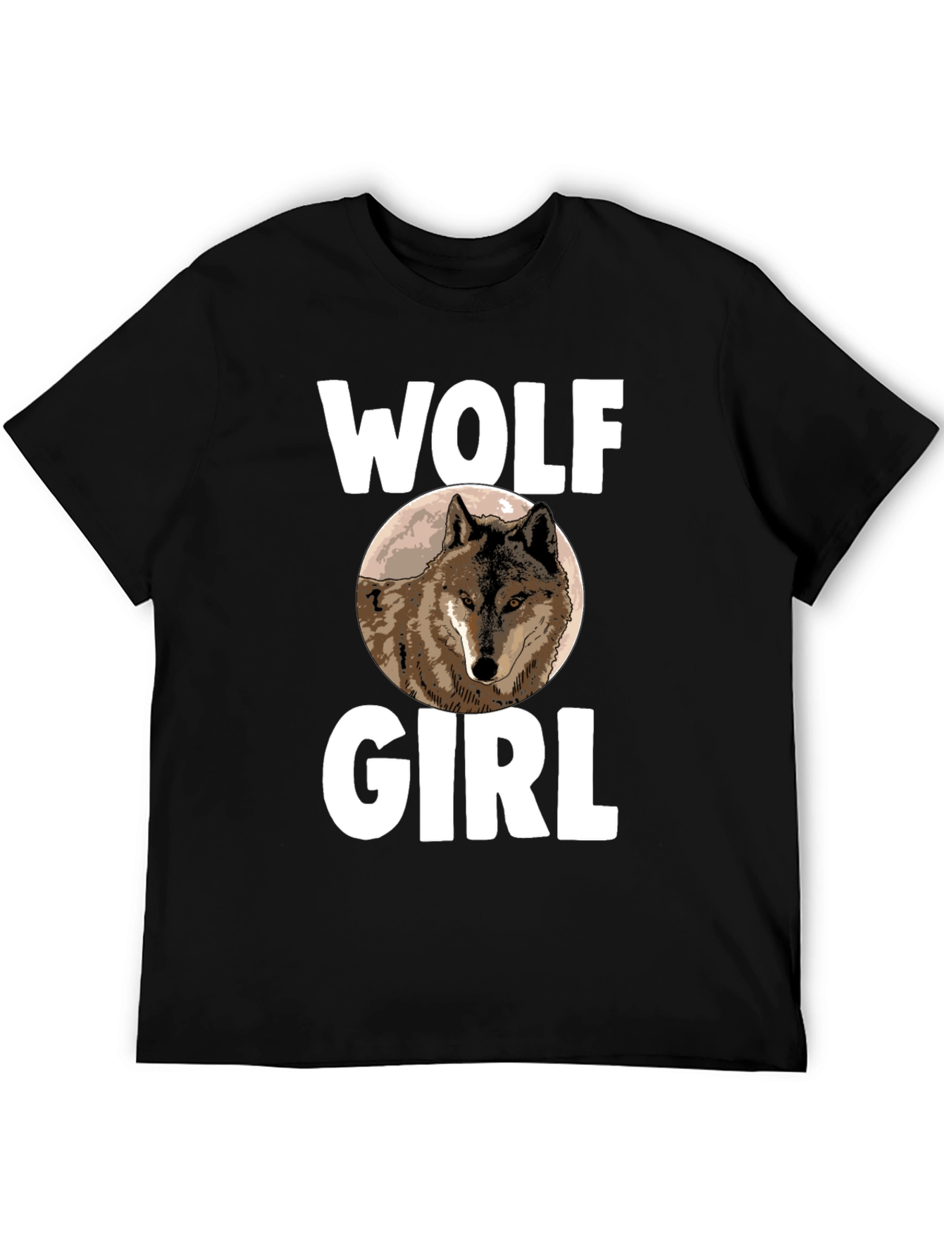 Wolf Girl T-Shirt - Novelty Animal Graphic Tee