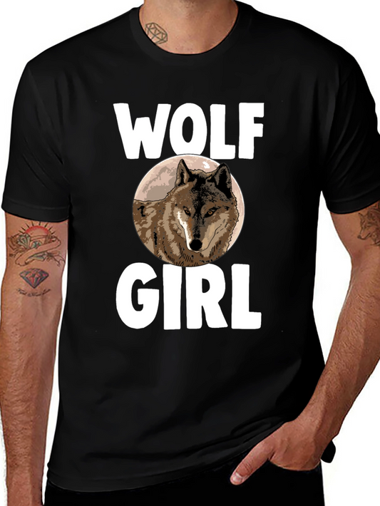 Wolf Girl T-Shirt - Novelty Animal Graphic Tee