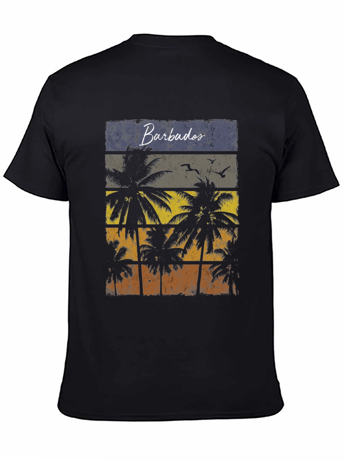 Barbados Sunset Palm Tree T-Shirt - Island Vibes