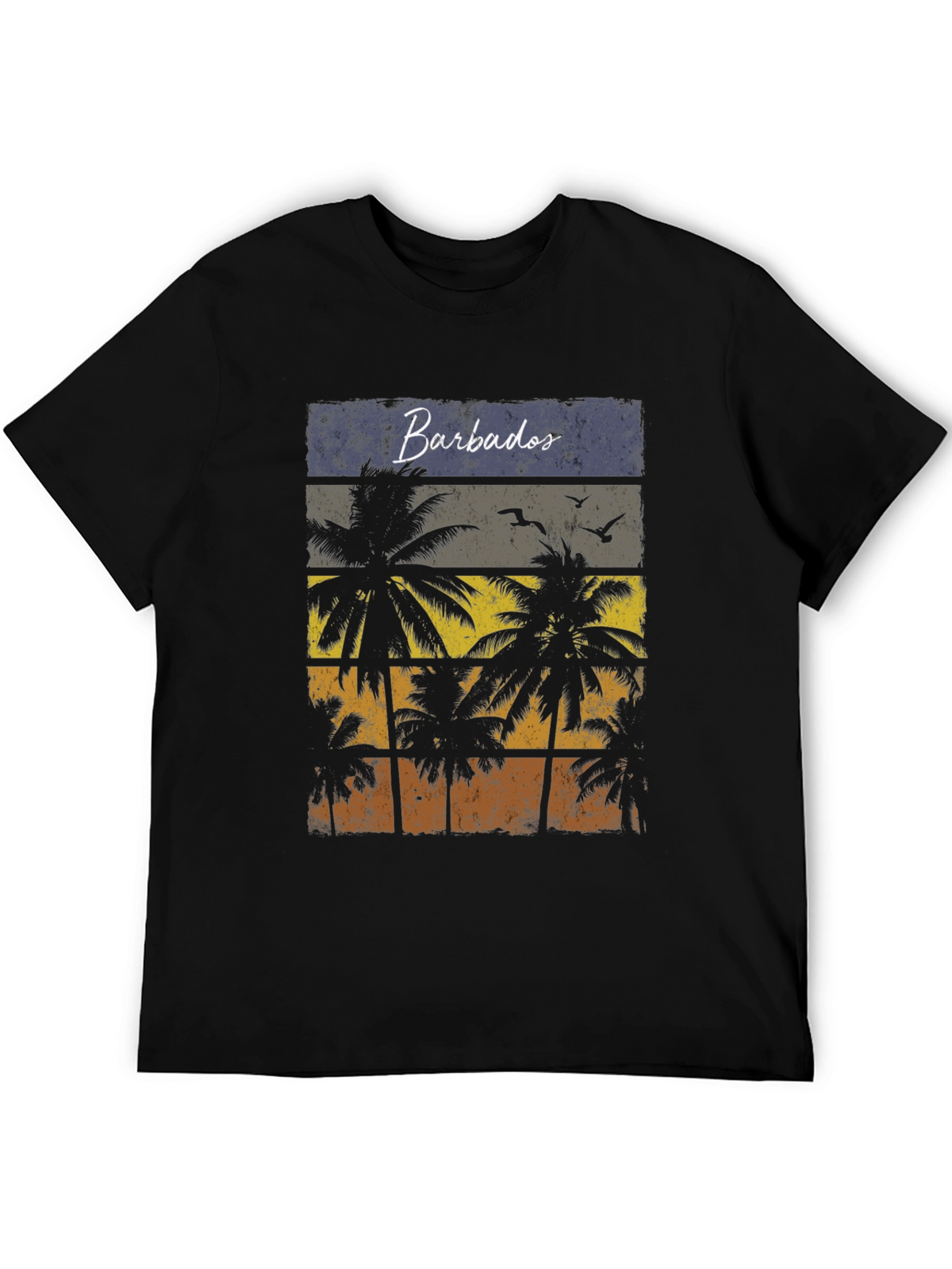 Barbados Sunset Palm Tree T-Shirt - Island Vibes