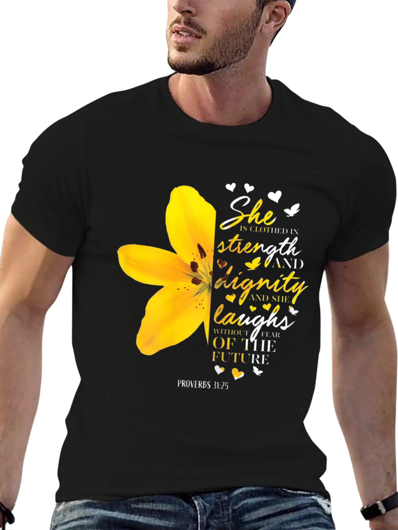 She Is Clothed in Strength T-Shirt - Christian Verse
