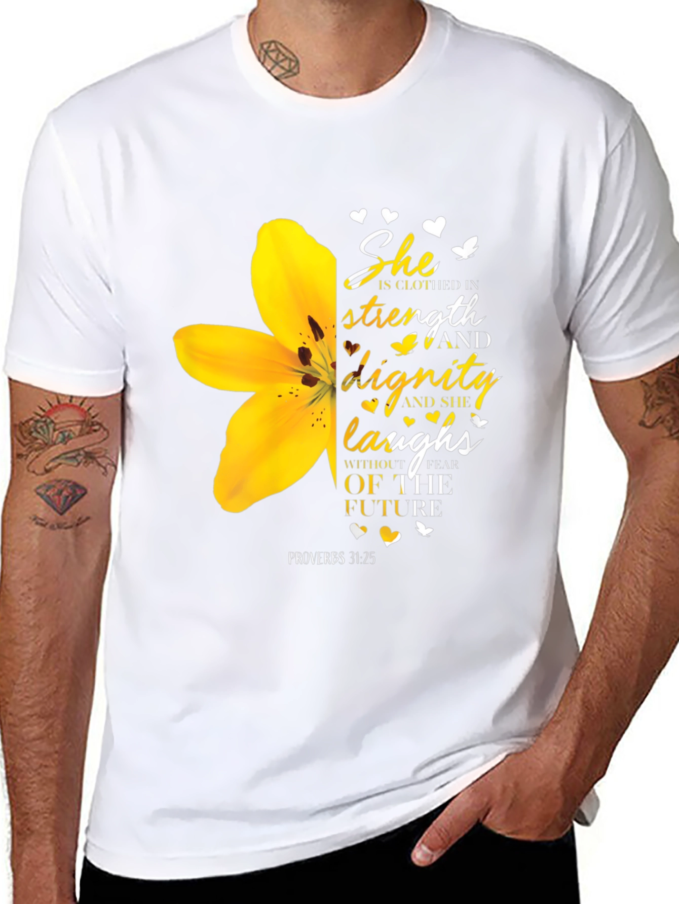 She Is Clothed in Strength T-Shirt - Christian Verse