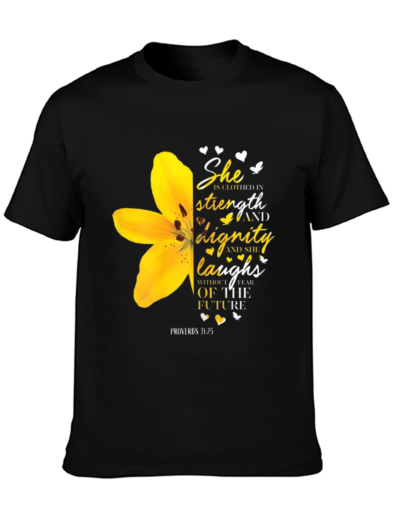 She Is Clothed in Strength T-Shirt - Christian Verse