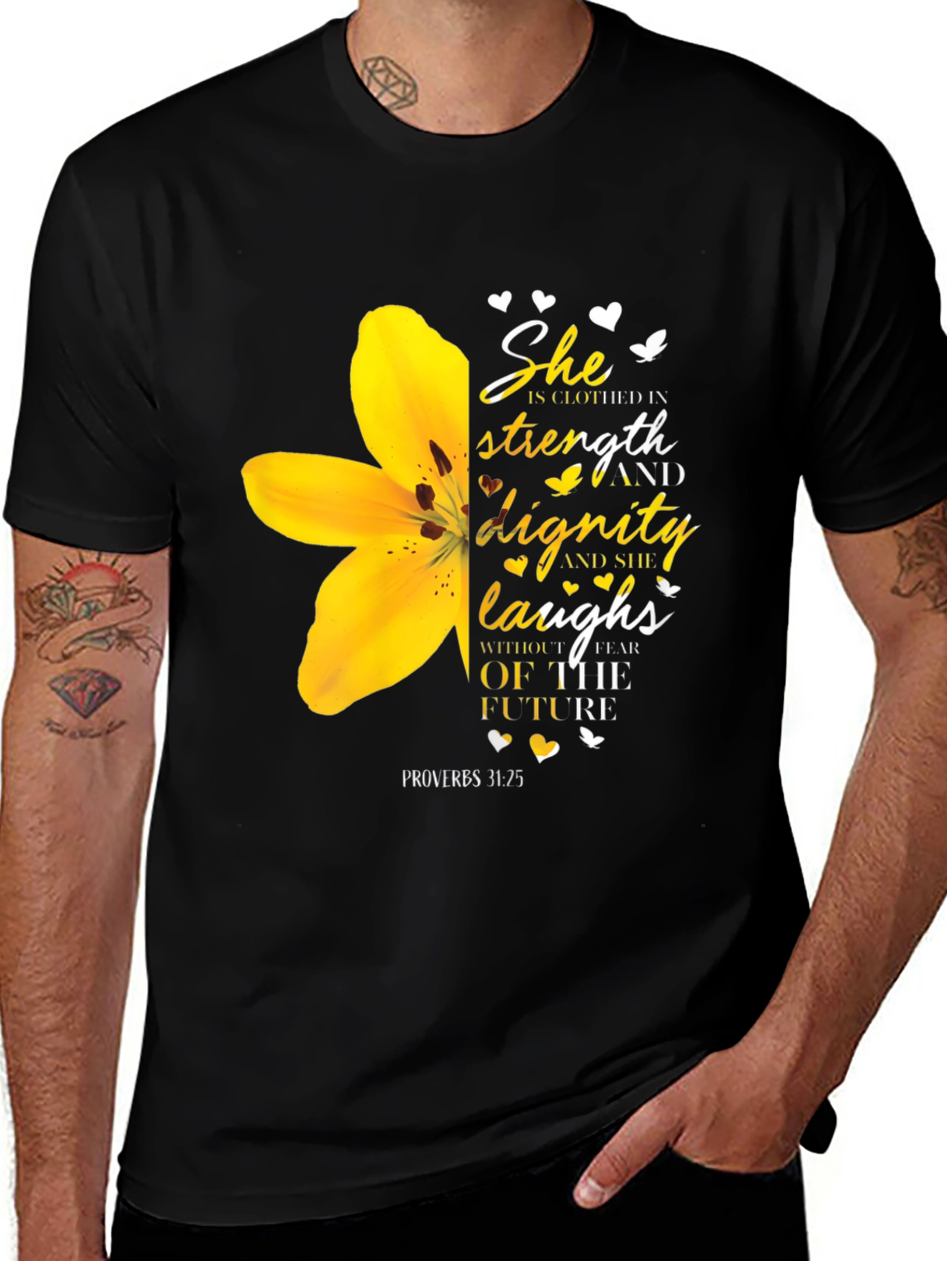 She Is Clothed in Strength T-Shirt - Christian Verse