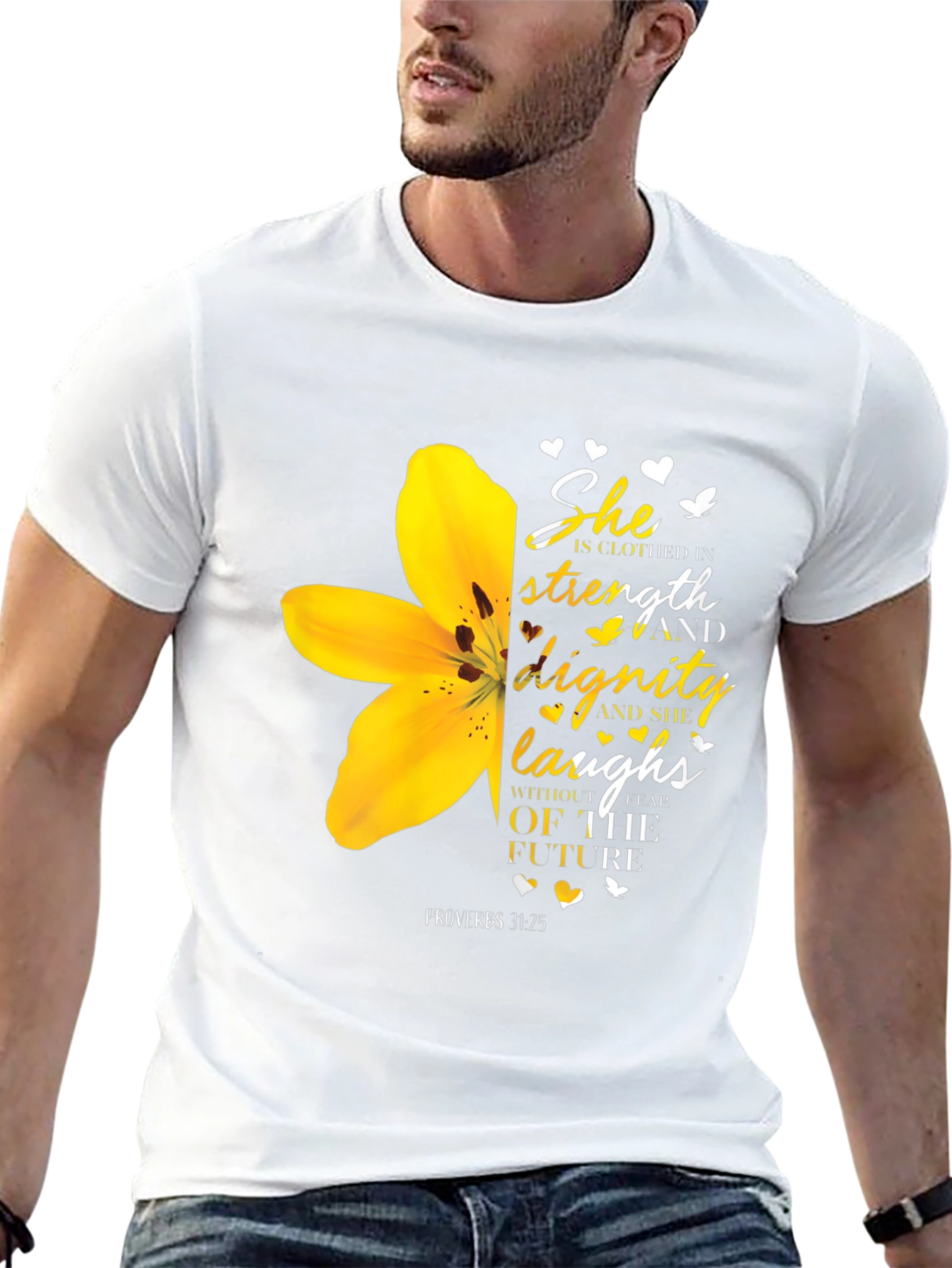 She Is Clothed in Strength T-Shirt - Christian Verse