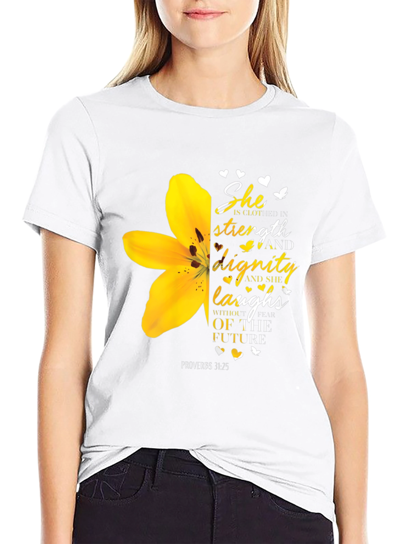 She Is Clothed in Strength T-Shirt - Christian Verse