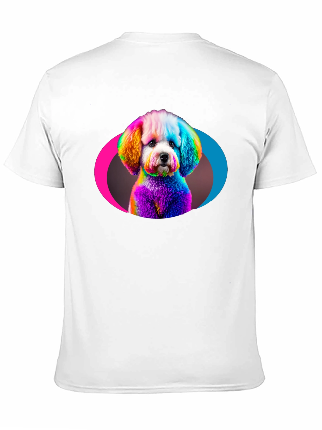 Rainbow Poodle Graphic Black T-Shirt