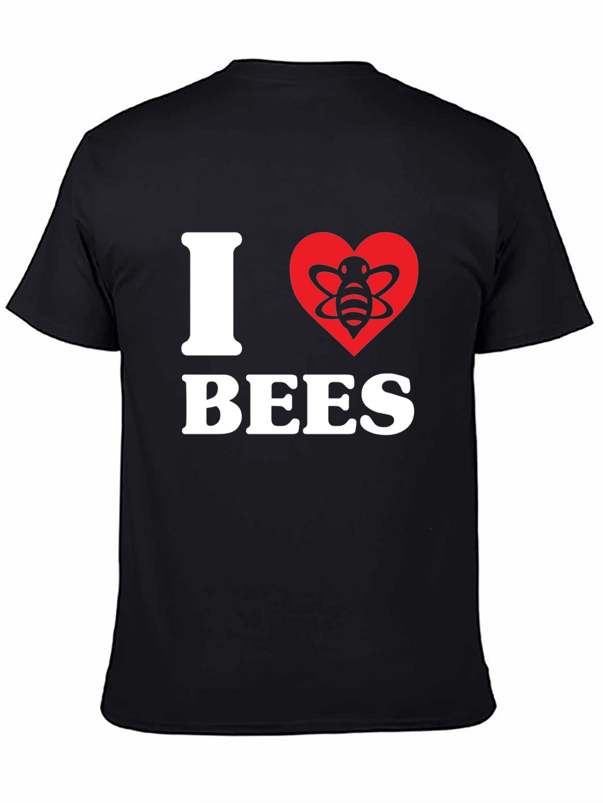 I Heart Bees Graphic Tee - Black Cotton T-Shirt