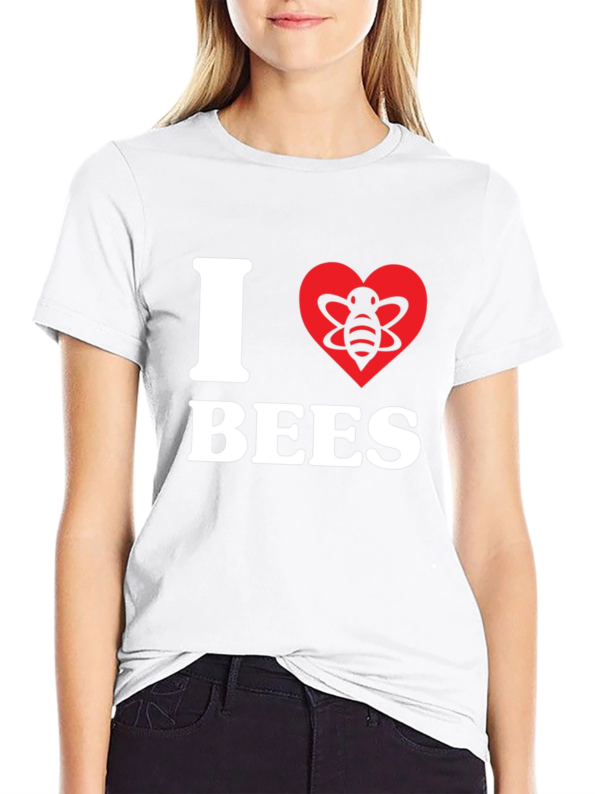 I Heart Bees Graphic Tee - Black Cotton T-Shirt