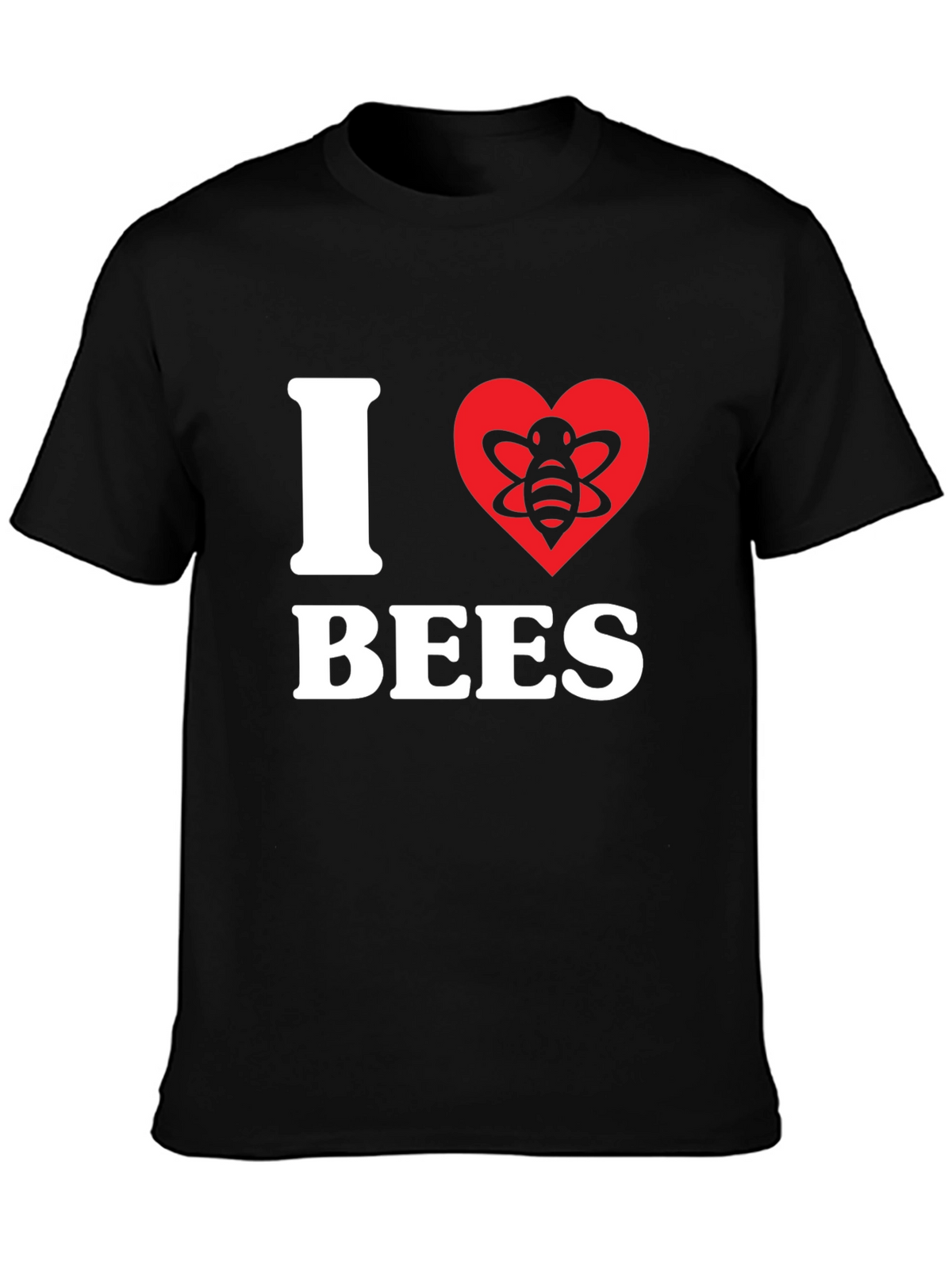I Heart Bees Graphic Tee - Black Cotton T-Shirt