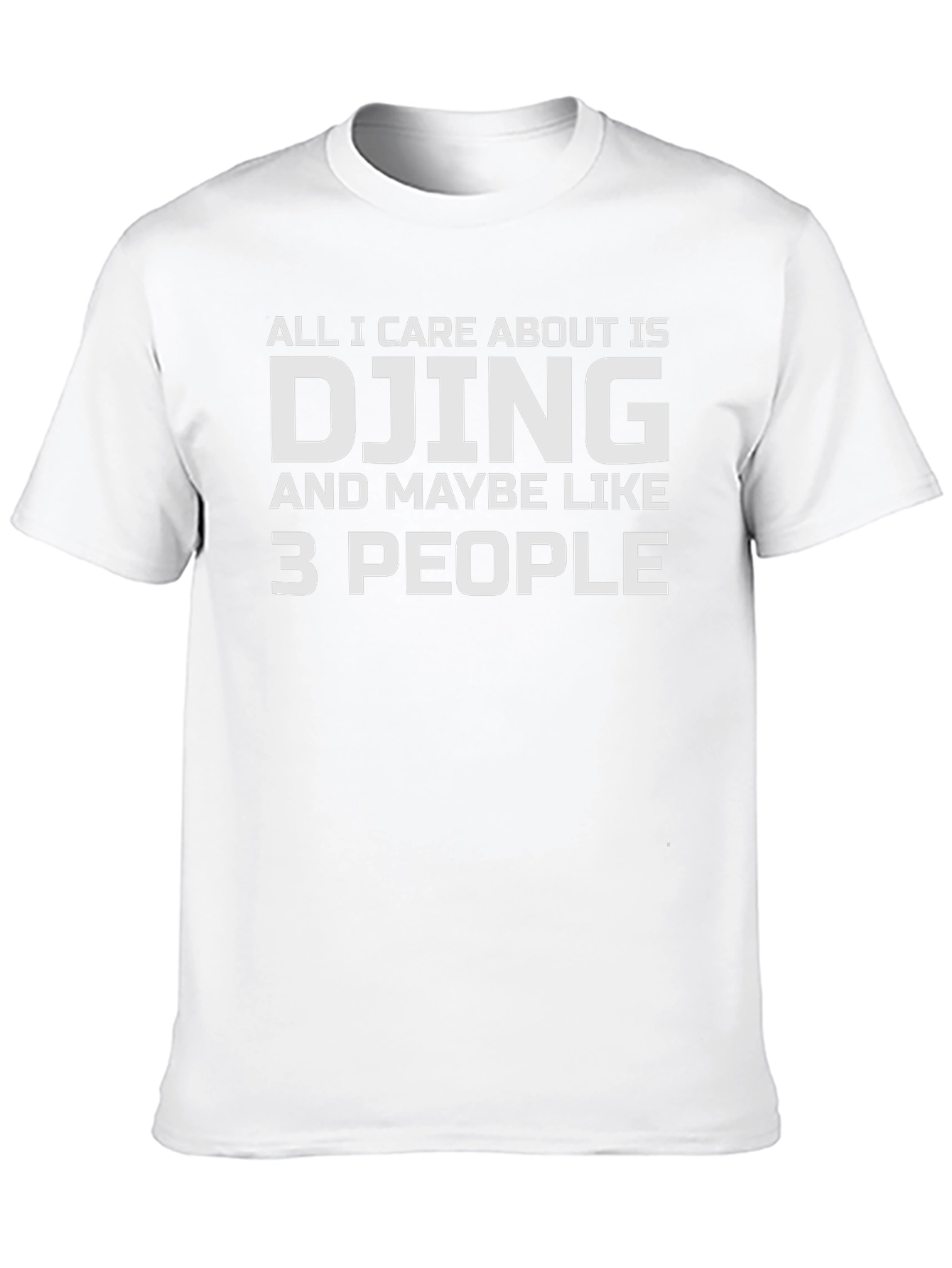 DJing and 3 People T-Shirt - Black Cotton