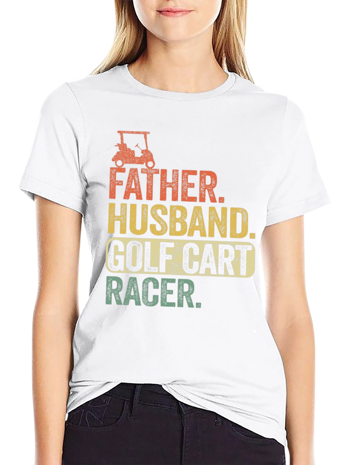 Father Husband Golf Cart Racer Graphic Tee