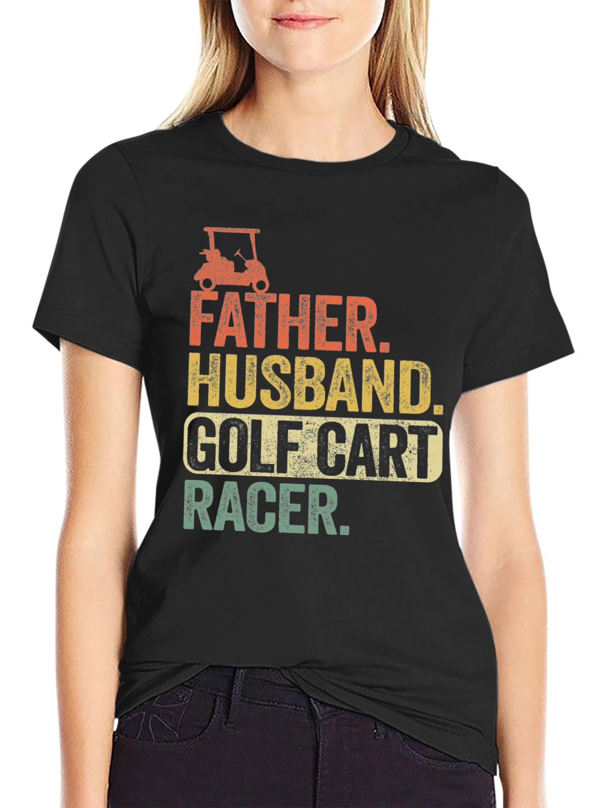 Father Husband Golf Cart Racer Graphic Tee
