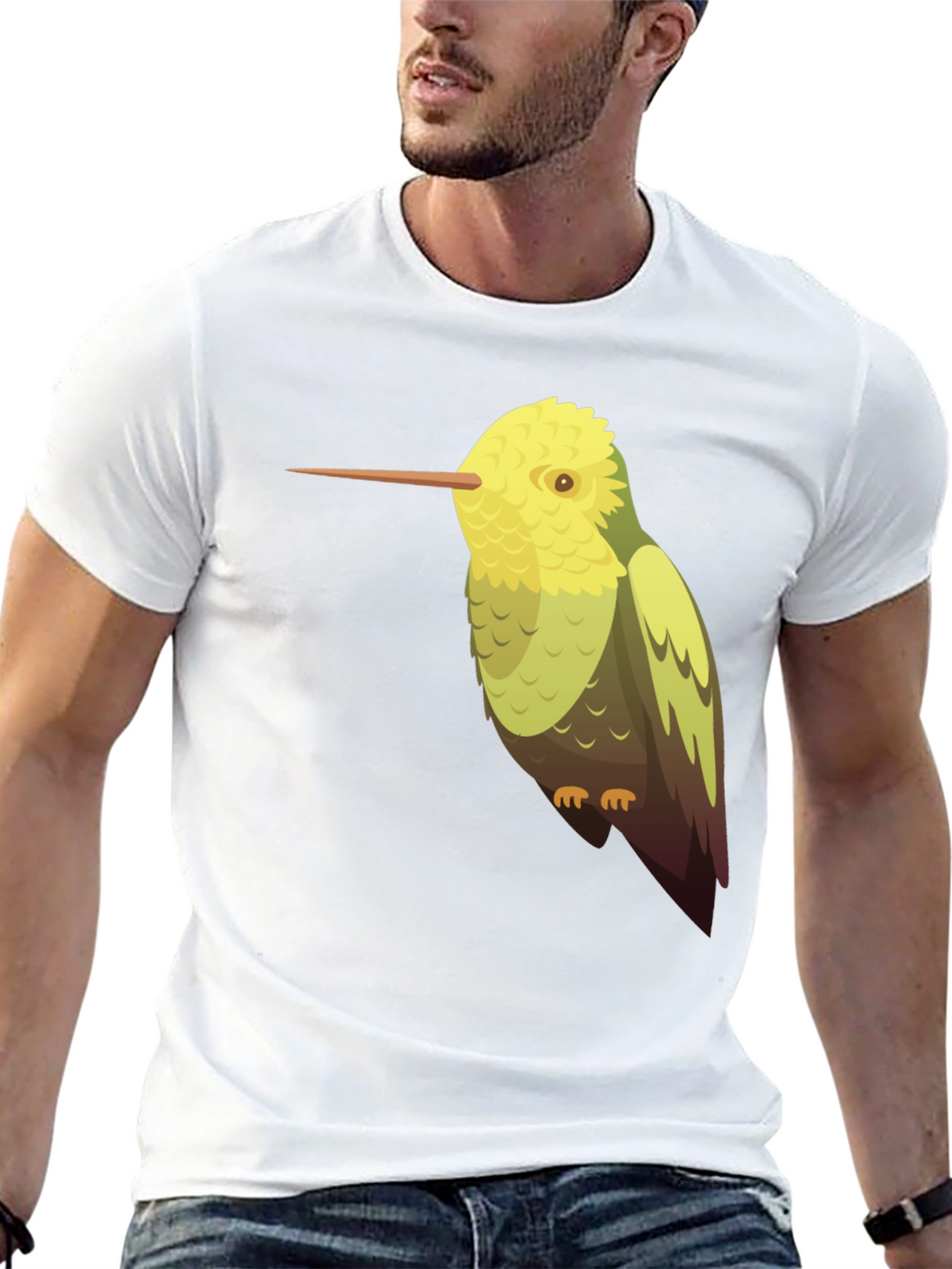Hummingbird Graphic Tee - Black Cotton Blend